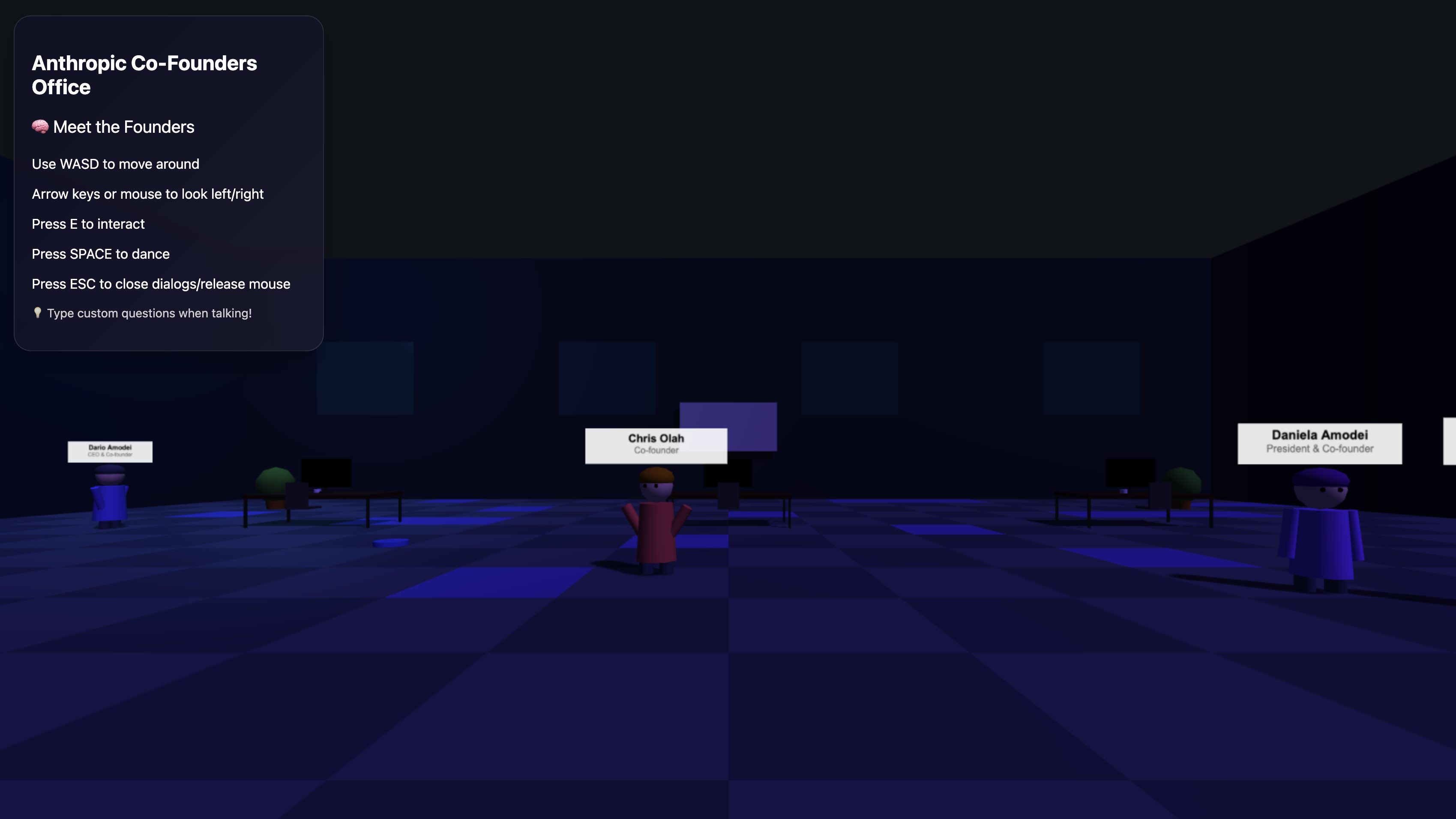 Anthropic Office Simulator - Claude Artifact Screenshot