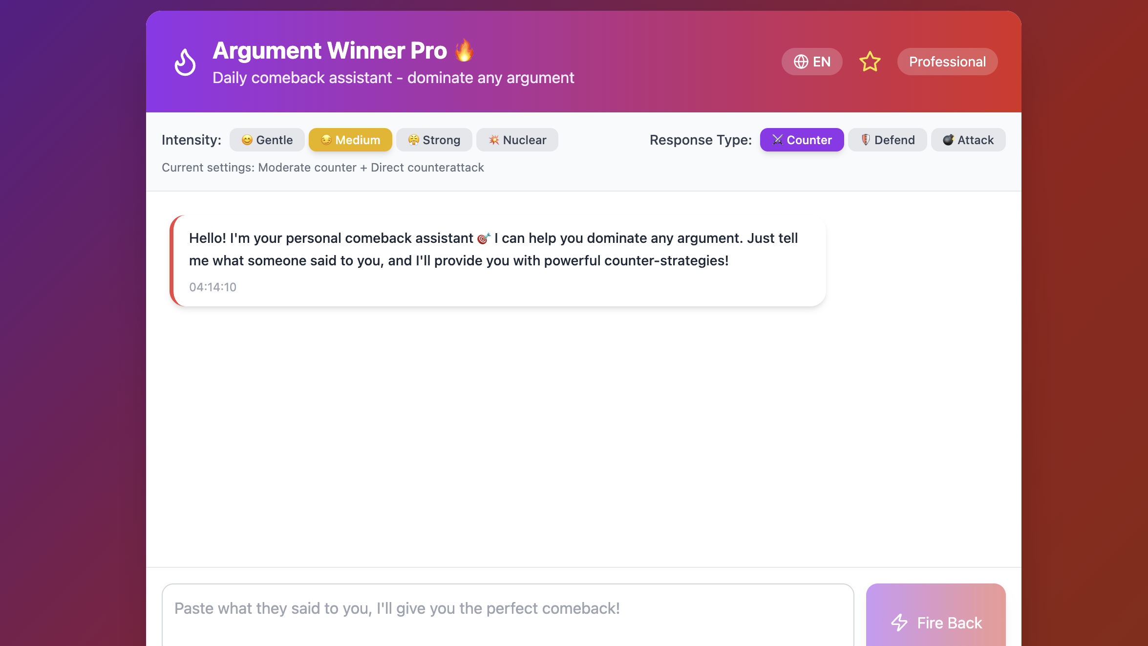 Argument Winner Pro - Claude Artifact Screenshot